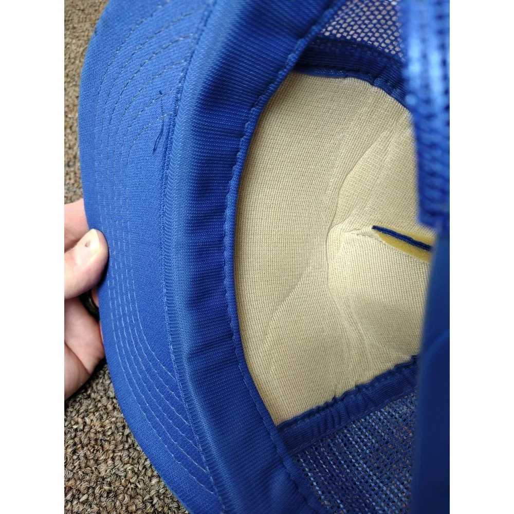 VINTAGE Laura Scudder's  Blue Scrambled Eggs Strapback Baseball Hat Cap Trucker